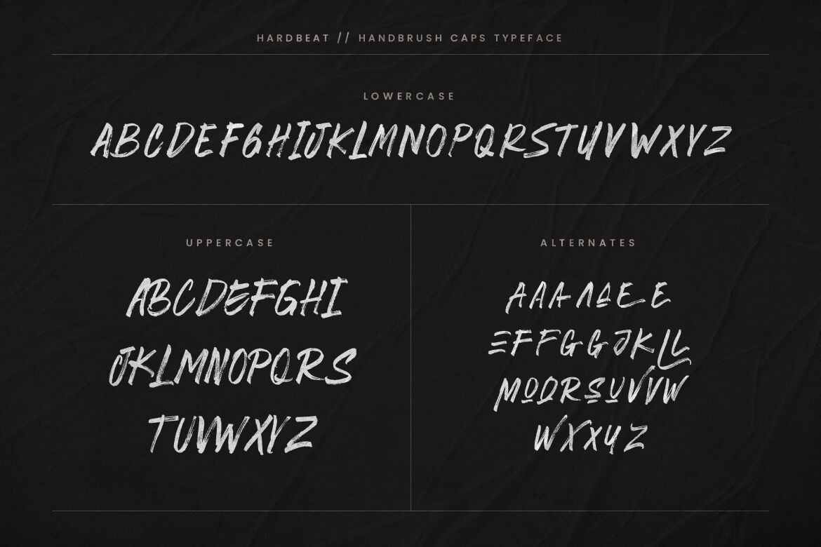 THEHUNGRYJPEG 独特毛笔触感连字飞溅纹理海报封面英文字体 Hardbeat 设计素材 第10张-素材湾丨精选海外优质设计素材资源 THEHUNGRYJPEG 独特毛笔触感连字飞溅纹理海报封面英文字体 Hardbeat 设计素材 sucaiwan.com