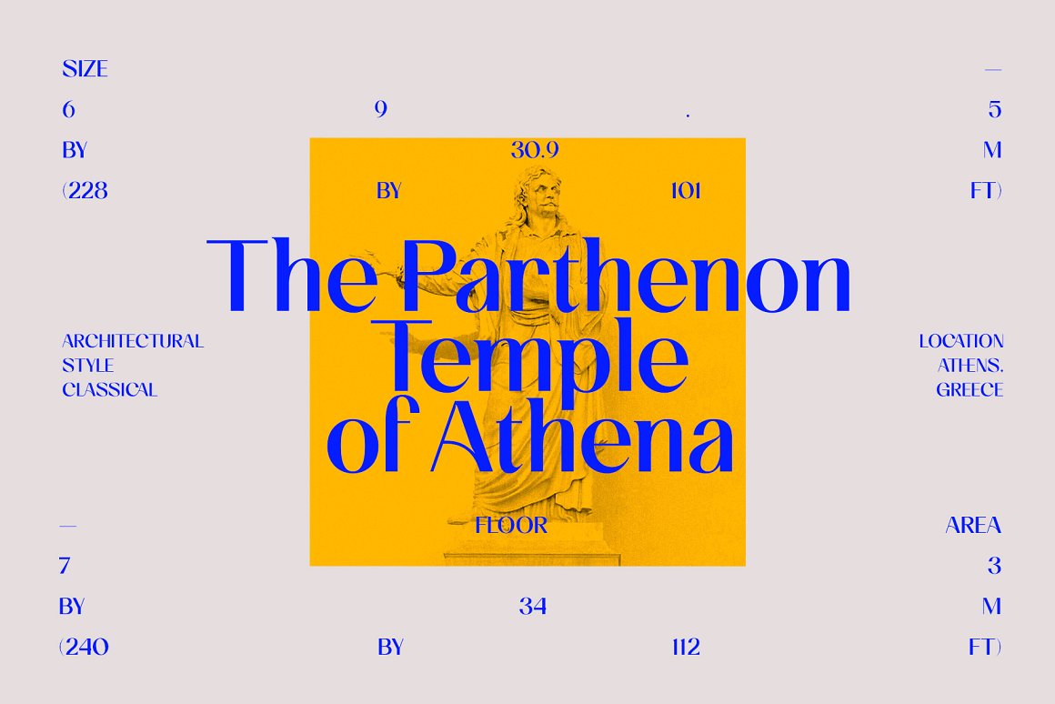 蒸汽波风格优雅文艺复兴雕塑海报封面半衬线英文字体 Cas Olgans 设计素材 sucaiwan.com