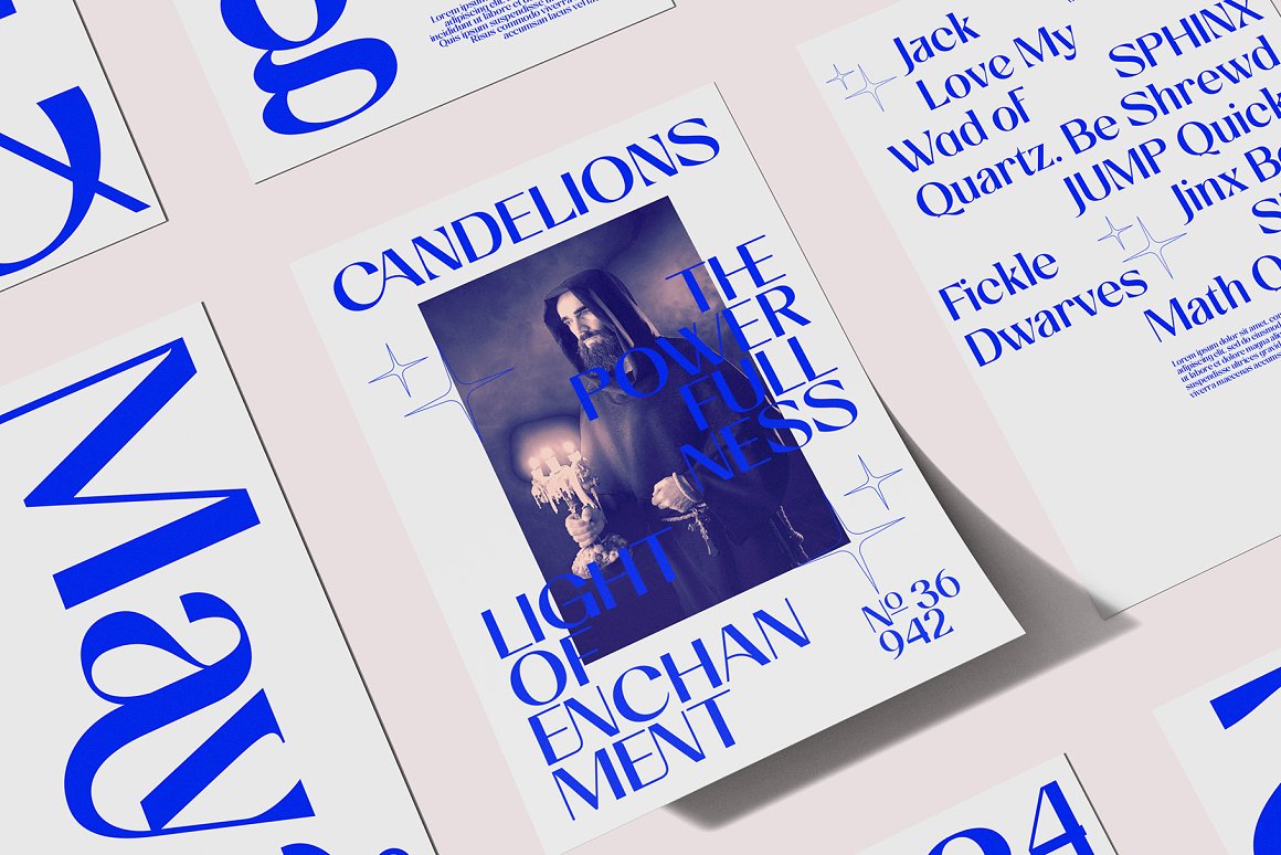 蒸汽波风格优雅文艺复兴雕塑海报封面半衬线英文字体 Cas Olgans 设计素材 sucaiwan.com