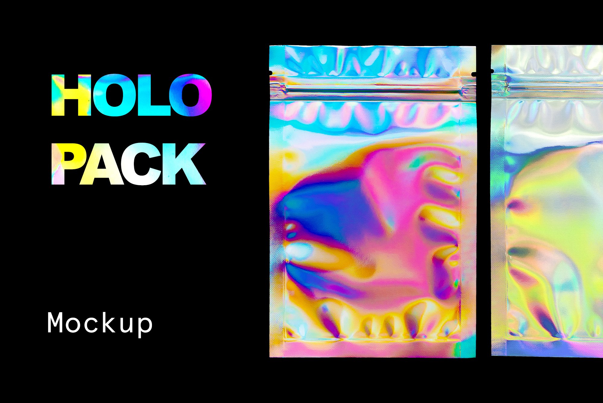 HOLO 新潮全息霓虹艺术包装设计高分辨透明塑料袋PSD模板+PNG素材 样机素材 第1张-素材湾丨精选海外优质设计素材资源 HOLO 新潮全息霓虹艺术包装设计高分辨透明塑料袋PSD模板+PNG素材 样机素材 sucaiwan.com