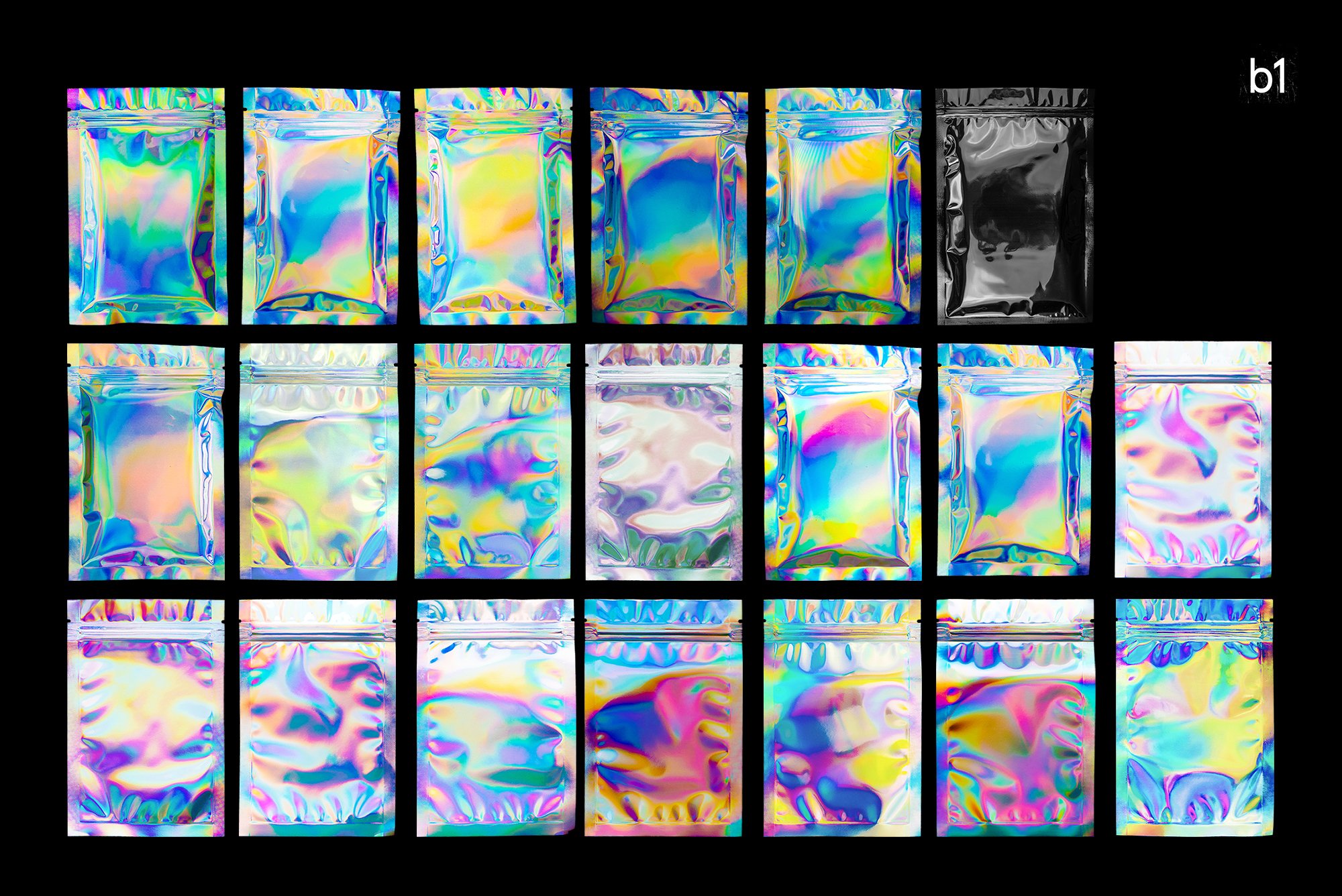 HOLO 新潮全息霓虹艺术包装设计高分辨透明塑料袋PSD模板+PNG素材 样机素材 第14张-素材湾丨精选海外优质设计素材资源 HOLO 新潮全息霓虹艺术包装设计高分辨透明塑料袋PSD模板+PNG素材 样机素材 sucaiwan.com