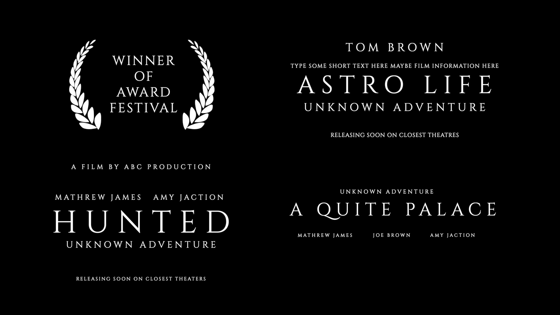 Film Credits Pack V.2 电影创意标题动画设计AE模板 , sucaiwan.com