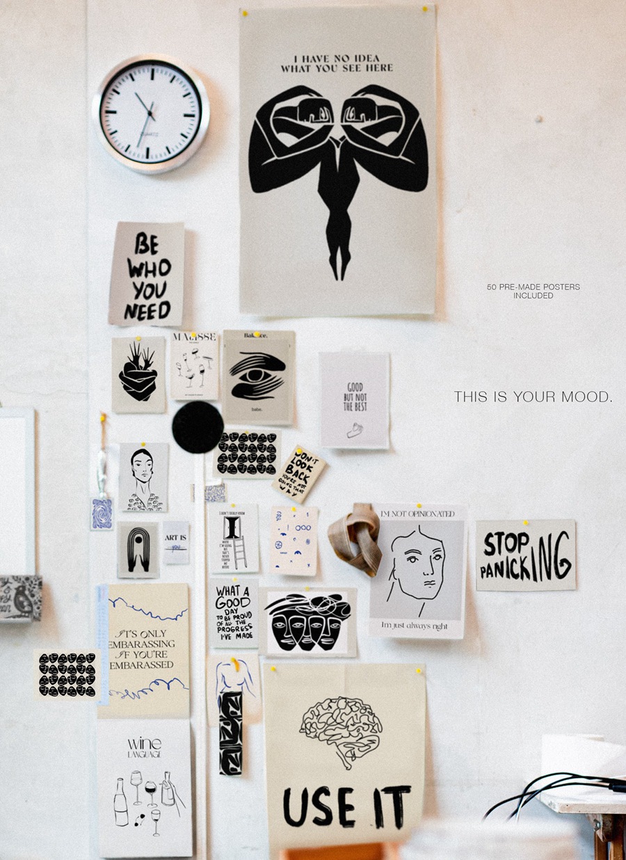 Feel the vibe. Posters, line art 高质量时尚抽象艺术、线条、形状、人物、花卉插画产品包装、服装纺织室内装裱艺术海报设计元素PNG , 第4张-素材湾丨精选海外优质设计素材资源 Feel the vibe. Posters, line art 高质量时尚抽象艺术、线条、形状、人物、花卉插画产品包装、服装纺织室内装裱艺术海报设计元素PNG , sucaiwan.com