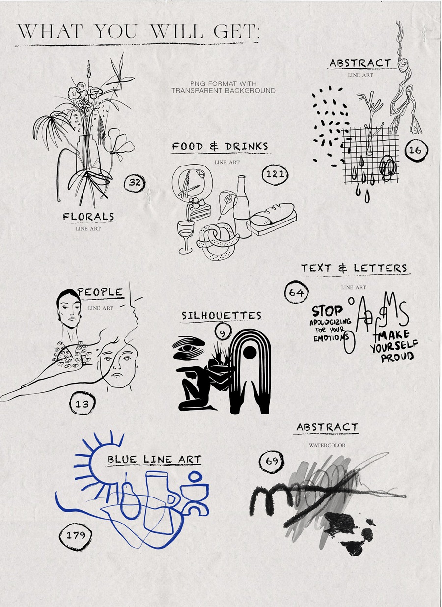 Feel the vibe. Posters, line art 高质量时尚抽象艺术、线条、形状、人物、花卉插画产品包装、服装纺织室内装裱艺术海报设计元素PNG , 第7张-素材湾丨精选海外优质设计素材资源 Feel the vibe. Posters, line art 高质量时尚抽象艺术、线条、形状、人物、花卉插画产品包装、服装纺织室内装裱艺术海报设计元素PNG , sucaiwan.com