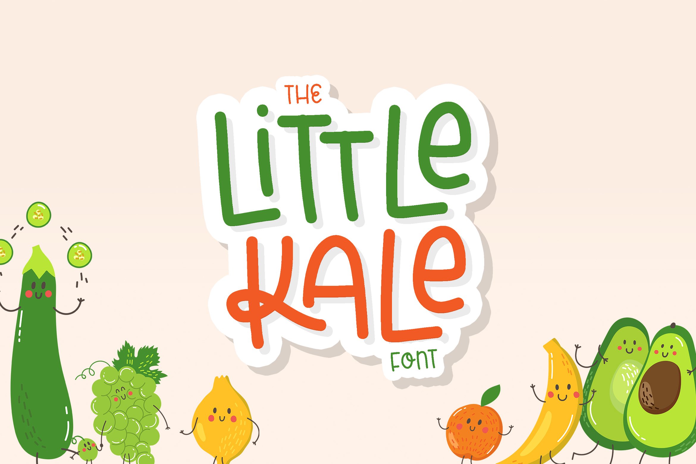 A Little Kale Font 一种有趣且友好海报设计趣味卡通插画手写字体 , sucaiwan.com
