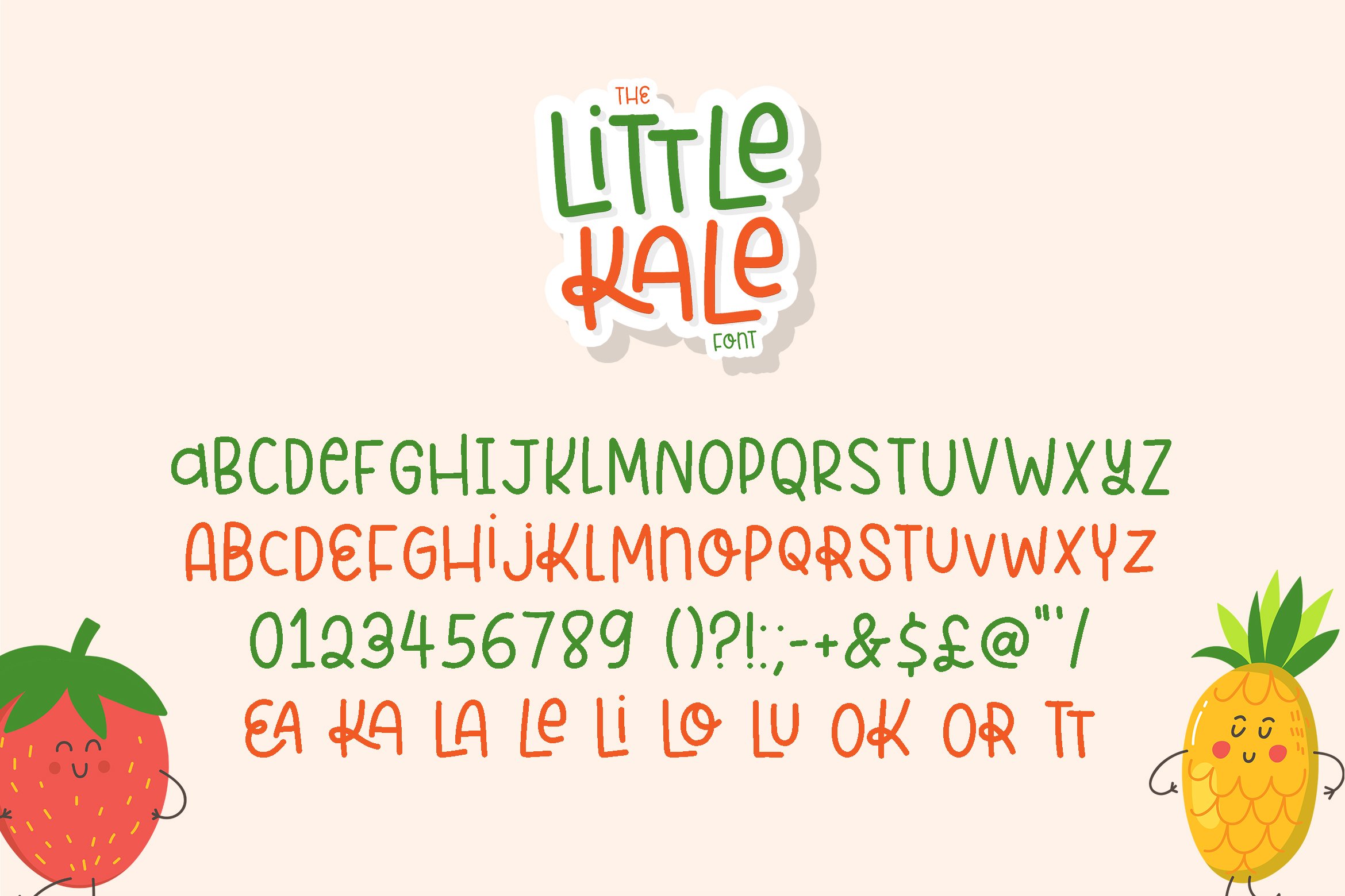 A Little Kale Font 一种有趣且友好海报设计趣味卡通插画手写字体 , sucaiwan.com