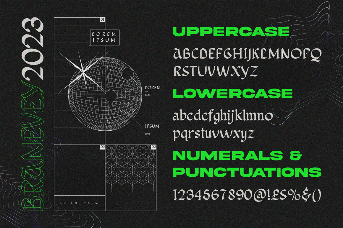 英文字体：哥特式复古品牌海报徽标设计装饰字体安装包 Blackletter Typeface Font , sucaiwan.com