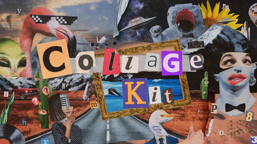 AE插件 – Collage Kit Constructor 拼贴艺术定格动画元素 AE插件、AE项目包 , sucaiwan.com