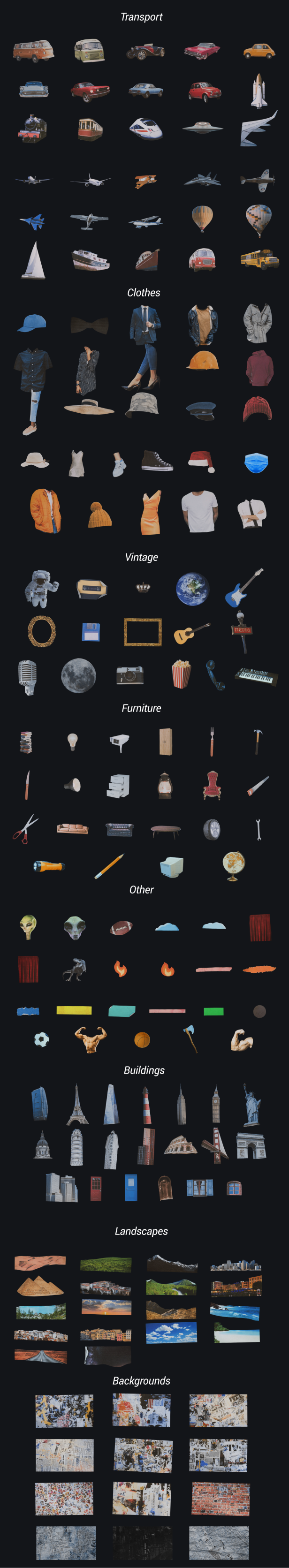 AE插件 – Collage Kit Constructor 拼贴艺术定格动画元素 AE插件、AE项目包 , sucaiwan.com