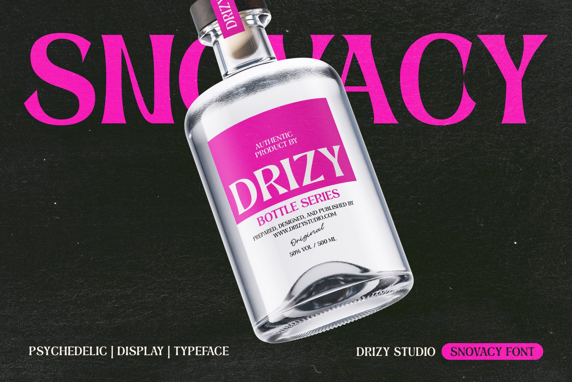 一款时髦美学花卉迷幻显示无衬线字体 Snovacy – Psychedelic Display Font 设计素材 sucaiwan.com