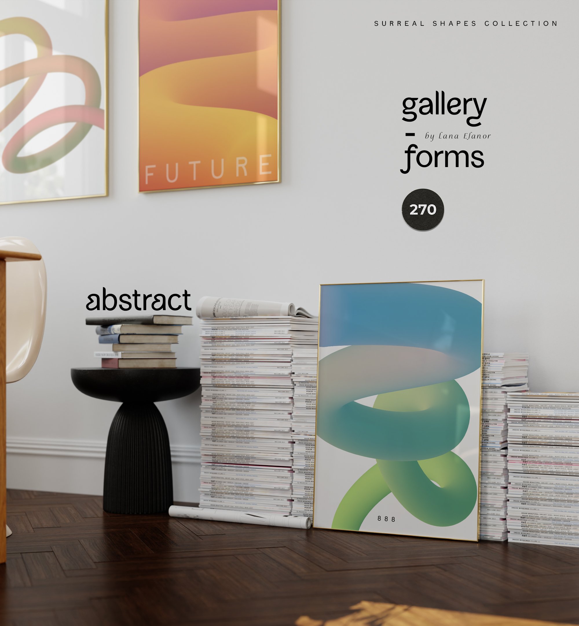 270个抽象全息形状渐变混合艺术创作后现代海报3D图形 ABSTRACT holo shapes gradients blend 图片素材 sucaiwan.com