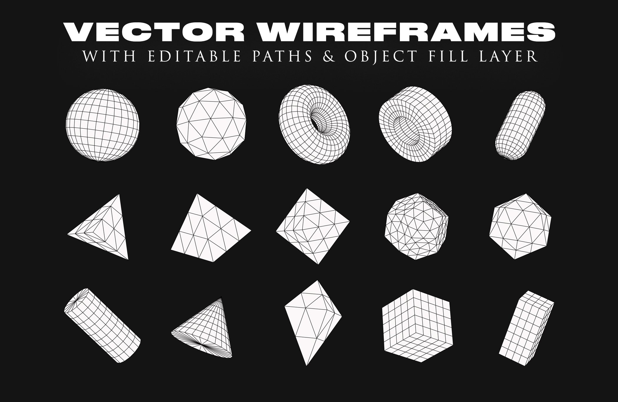 236个全息3D几何形状多功能黏土材料矢量线框包 图片素材 第8张-素材湾丨精选海外优质设计素材资源 236个全息3D几何形状多功能黏土材料矢量线框包 图片素材 sucaiwan.com