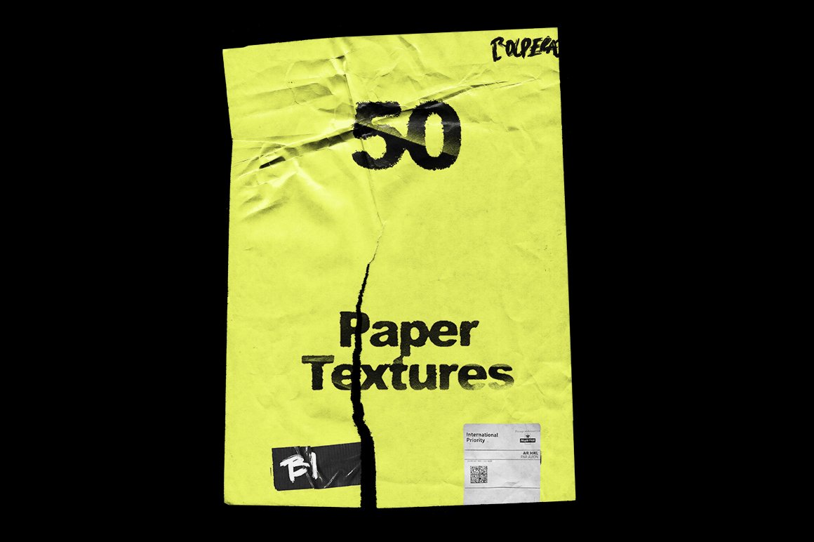 50个复古皱纹纸样机 Wrinkle Paper Mockup Vintage 样机素材 sucaiwan.com