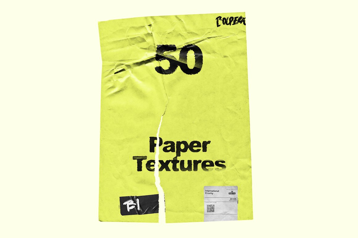 50个复古皱纹纸样机 Wrinkle Paper Mockup Vintage 样机素材 sucaiwan.com