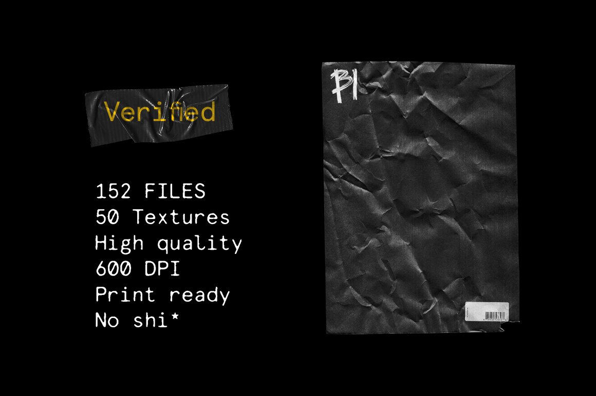 50个复古皱纹纸样机 Wrinkle Paper Mockup Vintage 样机素材 sucaiwan.com