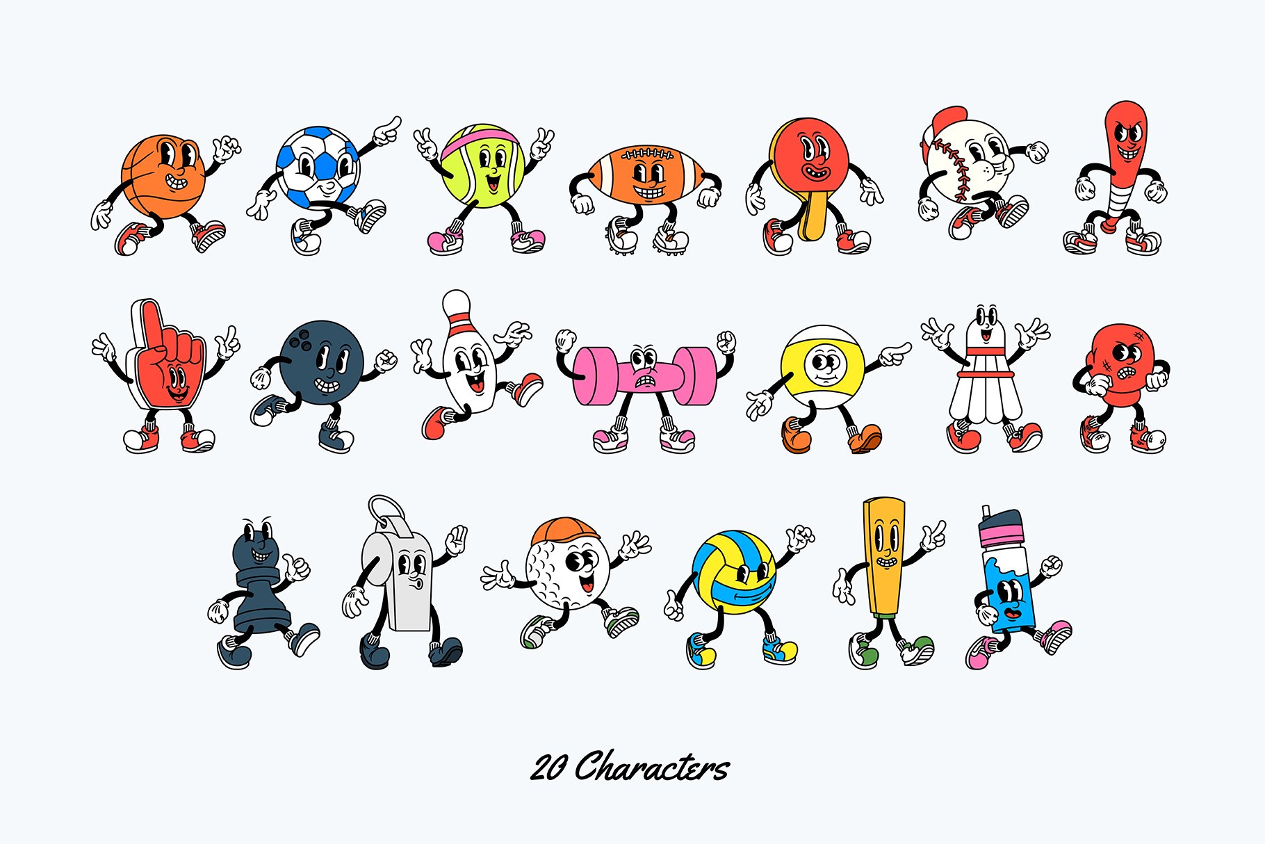运动卡通人物PSD/PNG/AI矢量设计图形 Sporty Squad Cartoon Characters 图片素材 第2张-素材湾丨精选海外优质设计素材资源 运动卡通人物PSD/PNG/AI矢量设计图形 Sporty Squad Cartoon Characters 图片素材 sucaiwan.com