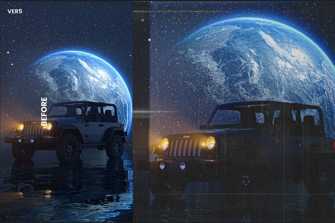 6个PSD颗粒扫描仪 Photoshop 效果图层样式 Grainy Scanner Photoshop Effect 图片素材 sucaiwan.com