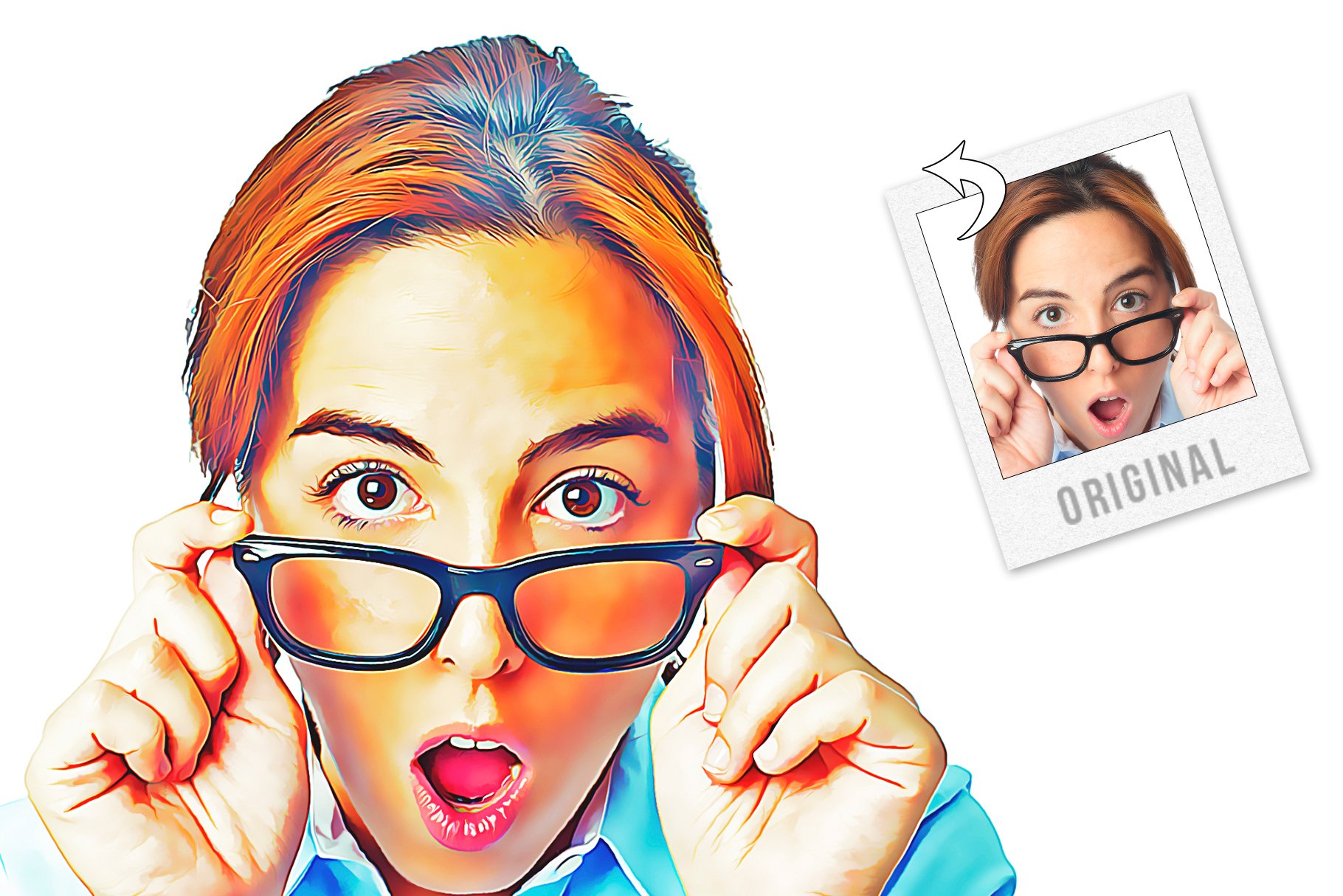 Cartoon Oil Painting 油画照片绘画效果 Photoshop动作 插件预设 sucaiwan.com