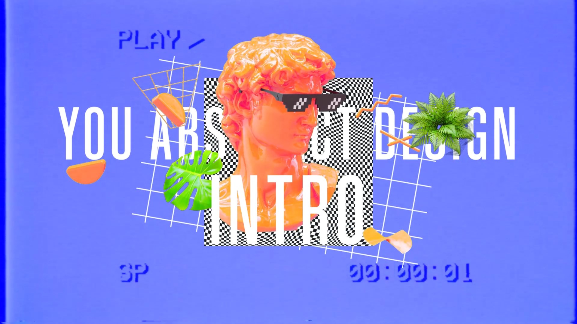 FCPX + PR 抽象3D渲染蒸汽波主题介绍视频开场片头动画FCP插件 + PR模板 插件预设 sucaiwan.com