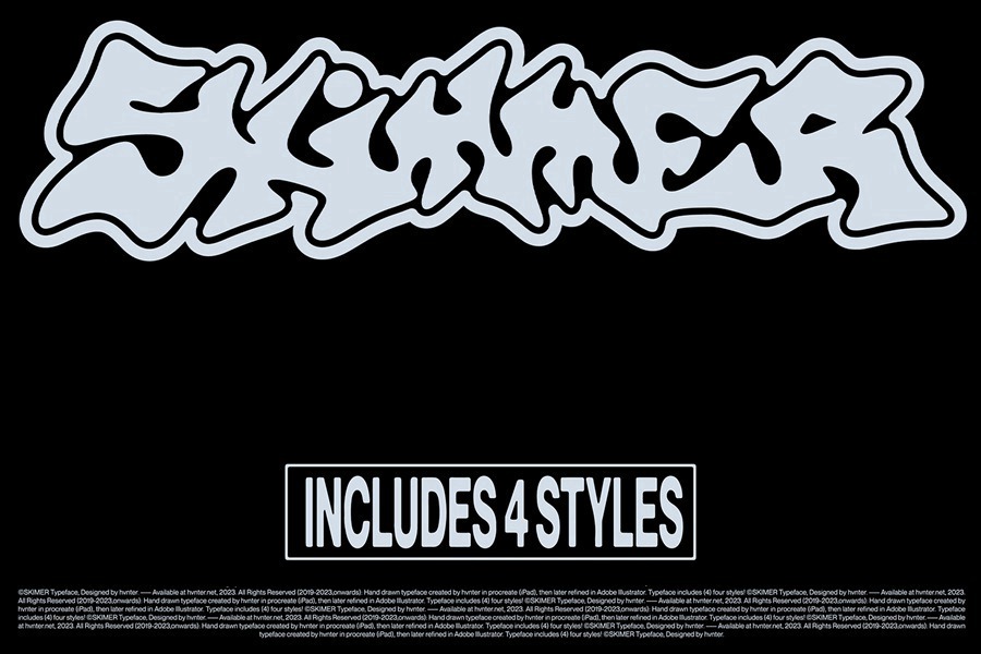 Skimmer手绘涂鸦英文字体 设计素材 sucaiwan.com