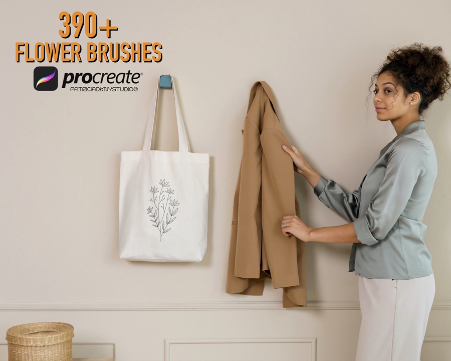390+植物花卉线描画Procreate笔刷套装 , sucaiwan.com