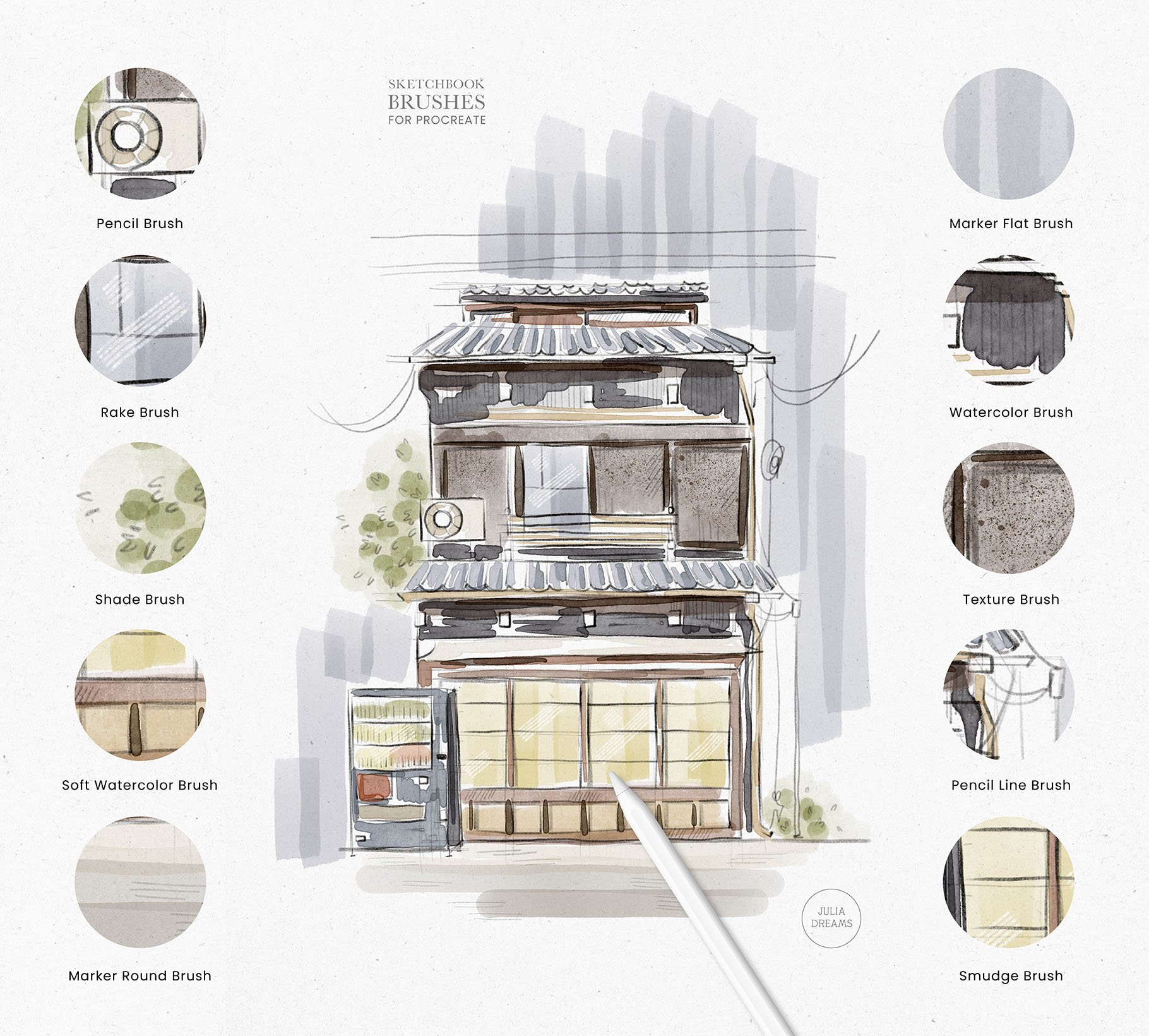 Procreate速写艺术笔刷套装 笔刷资源 sucaiwan.com