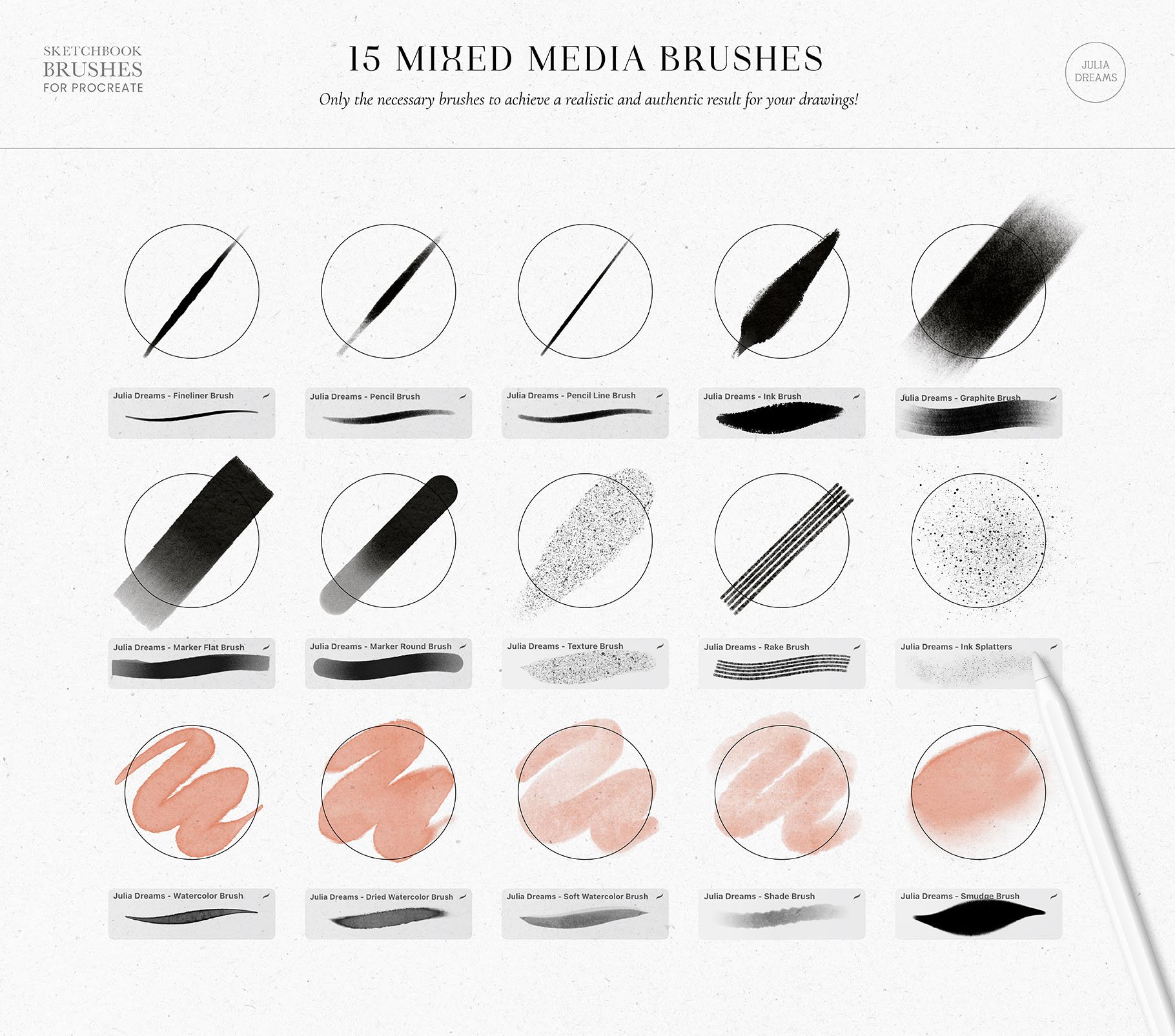 Procreate速写艺术笔刷套装 笔刷资源 sucaiwan.com