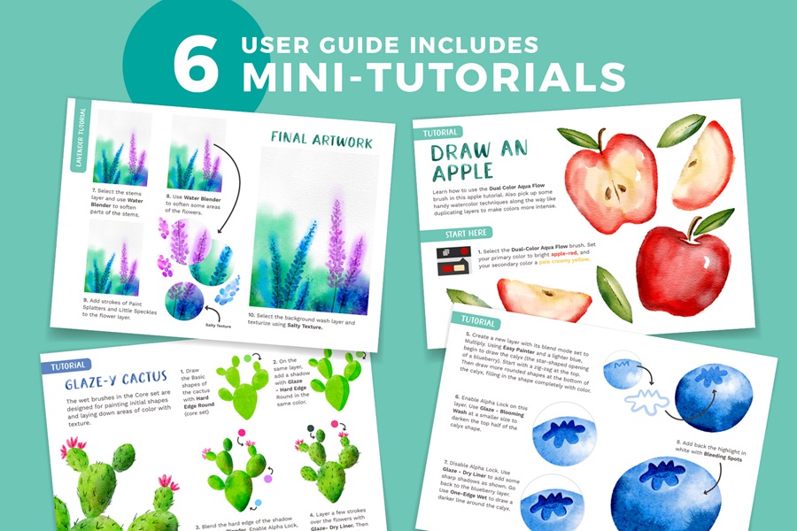 50个真实水彩效果Procreate笔刷套装 , 第11张-素材湾丨精选海外优质设计素材资源 50个真实水彩效果Procreate笔刷套装 , sucaiwan.com