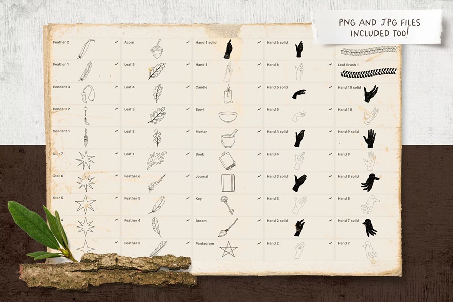 140个魔法符号图案Procreate笔刷套装 , sucaiwan.com