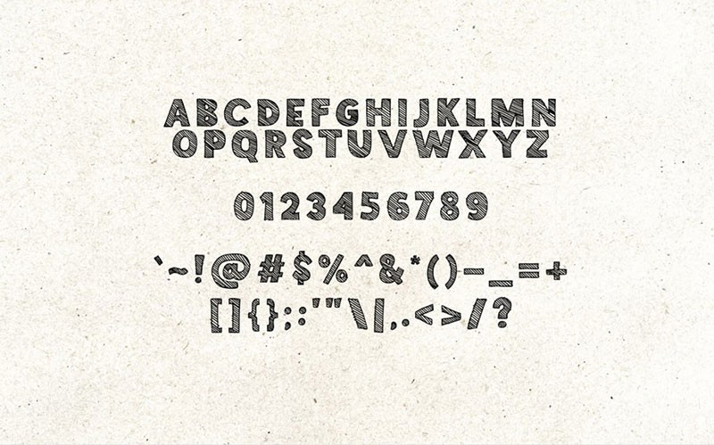 Crossed Out素描效果英文字体，免费可商用 设计素材 sucaiwan.com