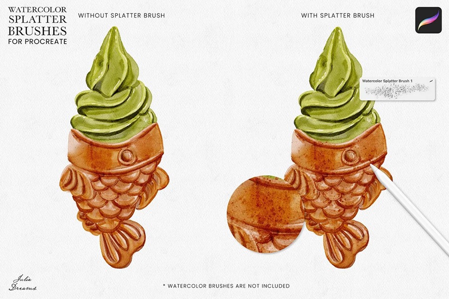 18个水彩晕染喷溅效果Procreate笔刷 笔刷资源 sucaiwan.com
