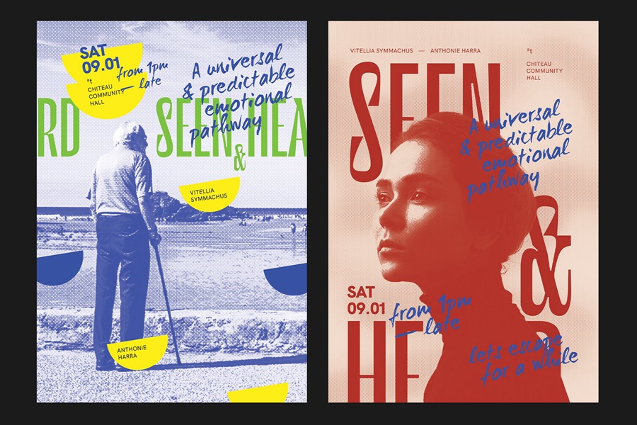 5个复古半色调野兽派艺术海报Photoshop模板 HALFTONE Artistic Poster Templates 图片素材 sucaiwan.com