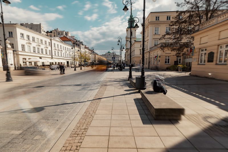 10段延时拍摄波兰城市建筑街头实拍视频镜头素材 + BGM音乐 Warsaw, Street, Glitch, Ai 影视音频 sucaiwan.com
