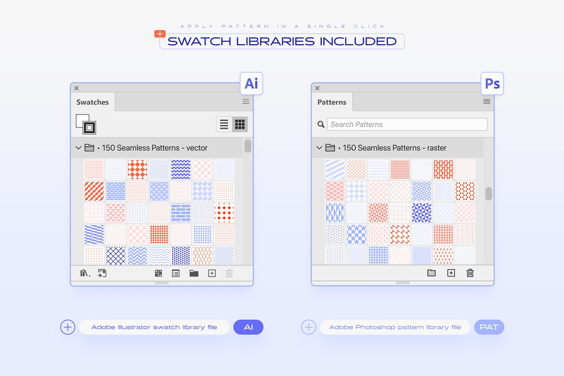 150个简约活力几何炫彩图形无缝图案底纹海报设计背景图片AI矢量设计套装 Samolevsky 150 GEOMETRIC SEAMLESS PATTERNS COLLECTION , sucaiwan.com