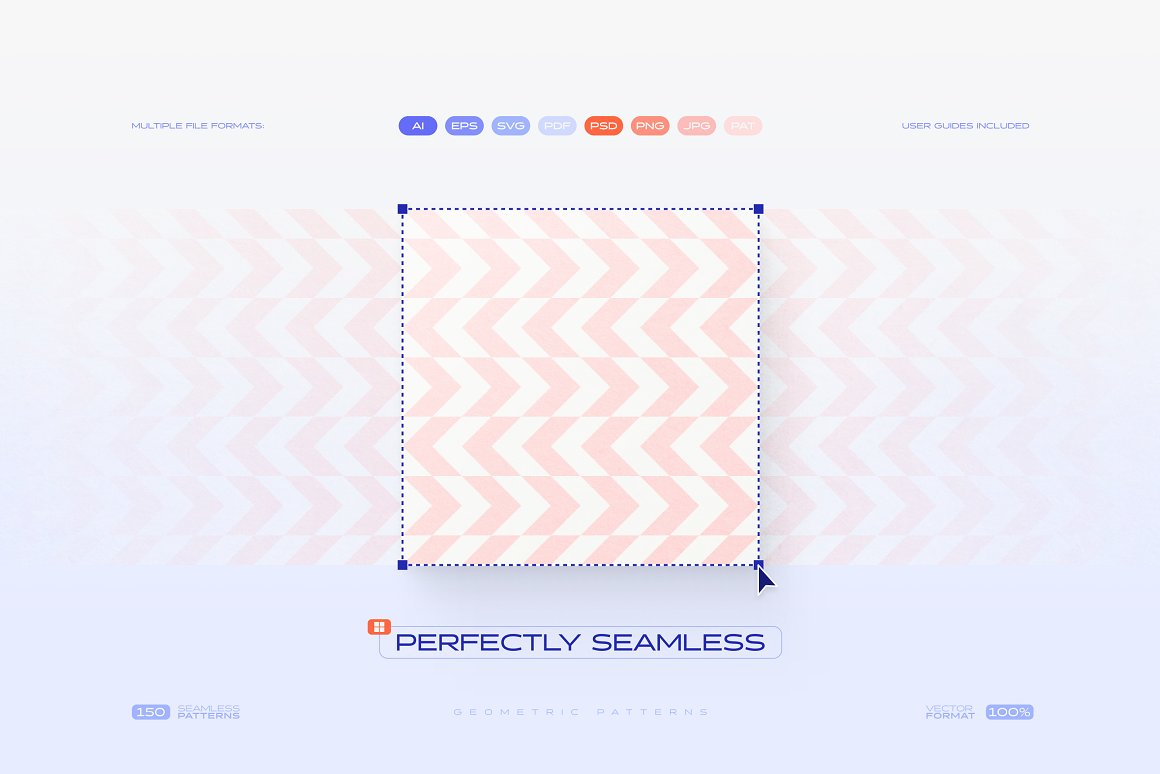 150个简约活力几何炫彩图形无缝图案底纹海报设计背景图片AI矢量设计套装 Samolevsky 150 GEOMETRIC SEAMLESS PATTERNS COLLECTION , sucaiwan.com