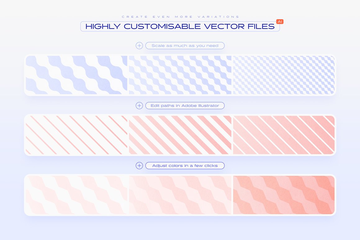 150个简约活力几何炫彩图形无缝图案底纹海报设计背景图片AI矢量设计套装 Samolevsky 150 GEOMETRIC SEAMLESS PATTERNS COLLECTION , sucaiwan.com