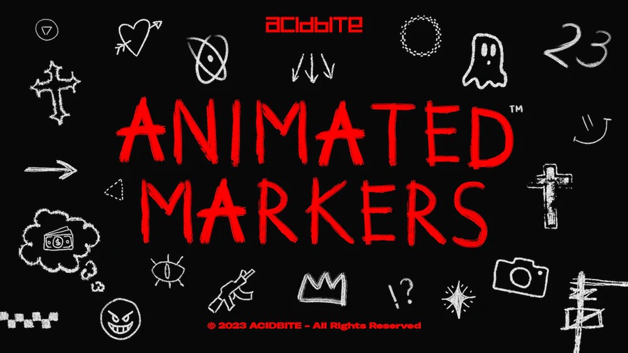 AcidBite – Animated Markers 300多个涂鸦动画手绘艺术标记字母、数字、背景、箭头、心形、星星和符号视频动画元素 , 第1张-素材湾丨精选海外优质设计素材资源 AcidBite – Animated Markers 300多个涂鸦动画手绘艺术标记字母、数字、背景、箭头、心形、星星和符号视频动画元素 , sucaiwan.com