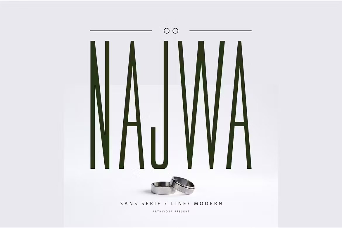 Najwa – Sans Serif Font 一种简单杂志海报社交媒体宣传册无衬线字体 设计素材 sucaiwan.com