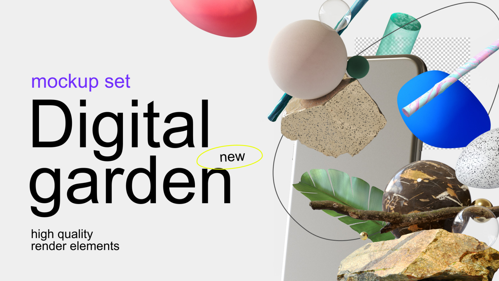 33个高品质渲染3D模板数字花园套装 Digital Garden Set 图片素材 sucaiwan.com