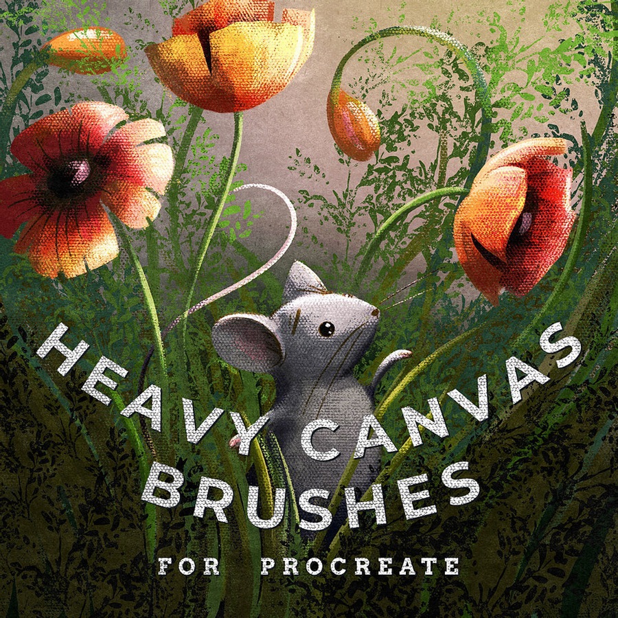 21个帆布画纹理效果Procreate笔刷 Heavy Canvas Brushes for Procreate , sucaiwan.com