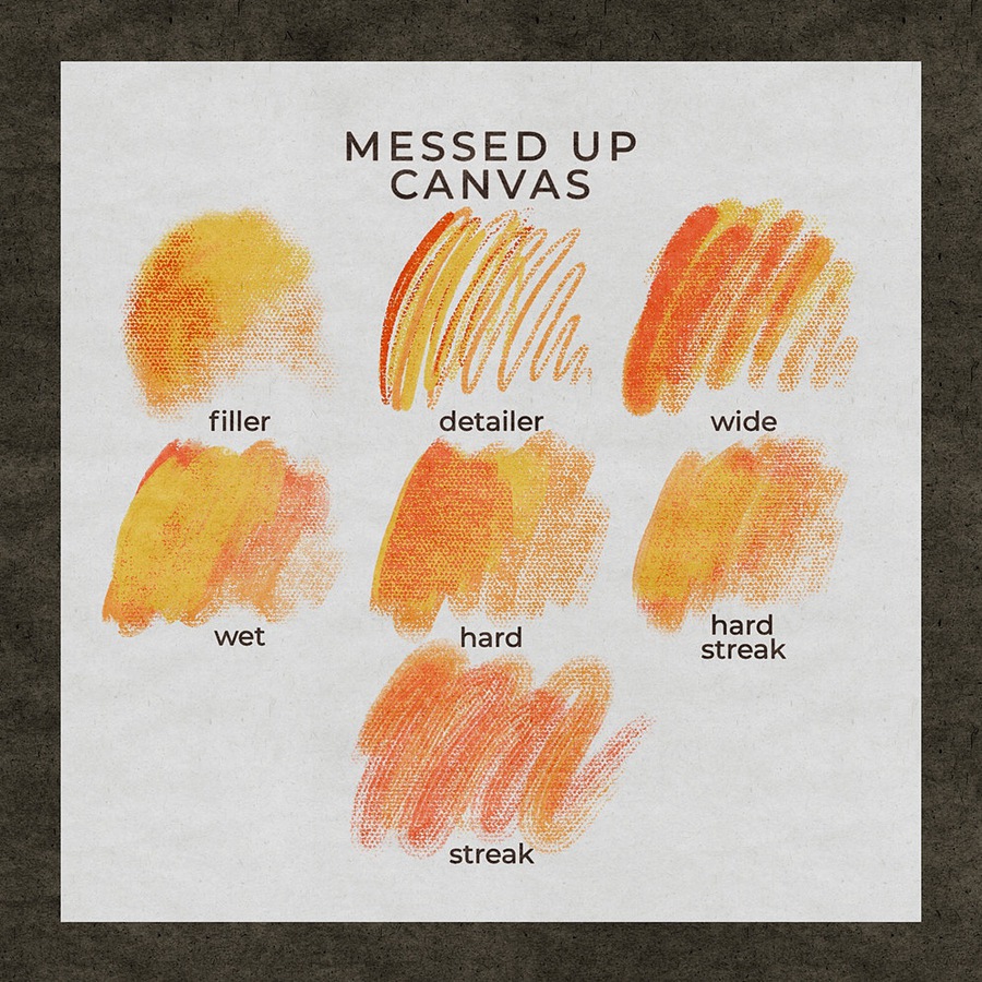 21个帆布画纹理效果Procreate笔刷 Heavy Canvas Brushes for Procreate , sucaiwan.com