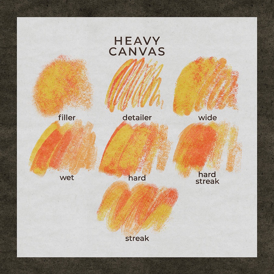 21个帆布画纹理效果Procreate笔刷 Heavy Canvas Brushes for Procreate , sucaiwan.com
