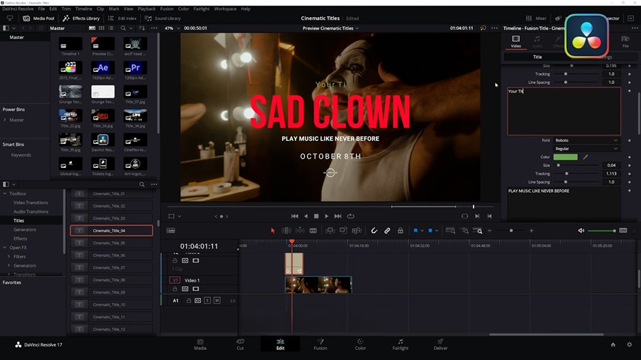 40个复古好莱坞风格电影字幕标题动画 达芬奇预设模板 Cinematic Titles for DaVinci Resolve 影视音频 sucaiwan.com