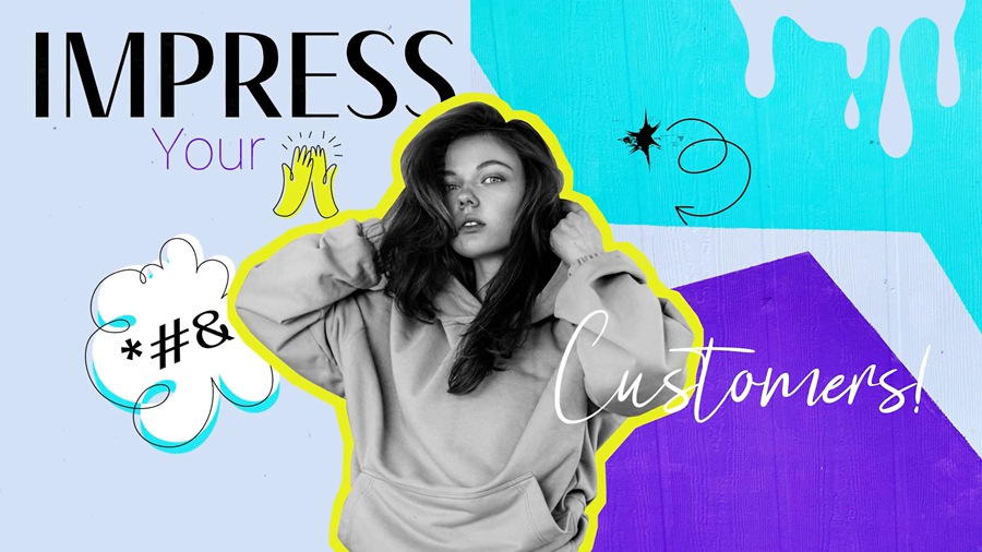 达芬奇 + PR + AE 3合一模板 女性时尚感视频开场片头街头艺术手绘动画过渡 + 赠送同款BGM配乐 影视音频 sucaiwan.com