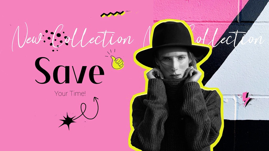 达芬奇 + PR + AE 3合一模板 女性时尚感视频开场片头街头艺术手绘动画过渡 + 赠送同款BGM配乐 影视音频 sucaiwan.com