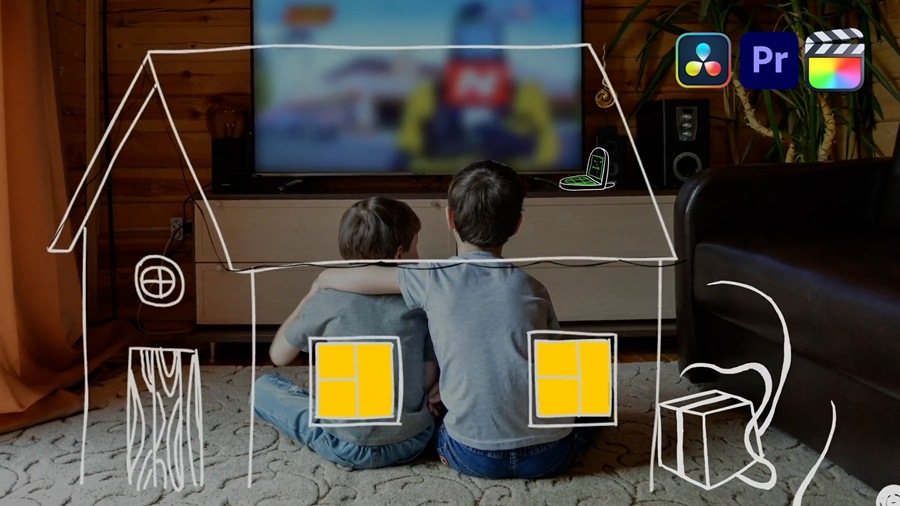 达芬奇/PR/FCPX 3合一模板插件 Love Lyric Animations 02 婚礼爱心活力涂鸦手绘元素动画 + 赠送同款BGM 插件预设 sucaiwan.com