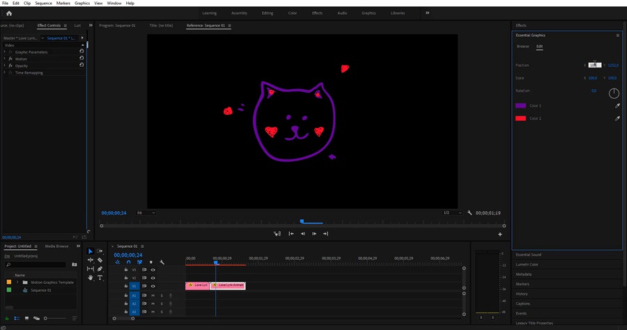 达芬奇/PR/FCPX 3合一模板插件 Love Lyric Animations 02 婚礼爱心活力涂鸦手绘元素动画 + 赠送同款BGM 插件预设 sucaiwan.com