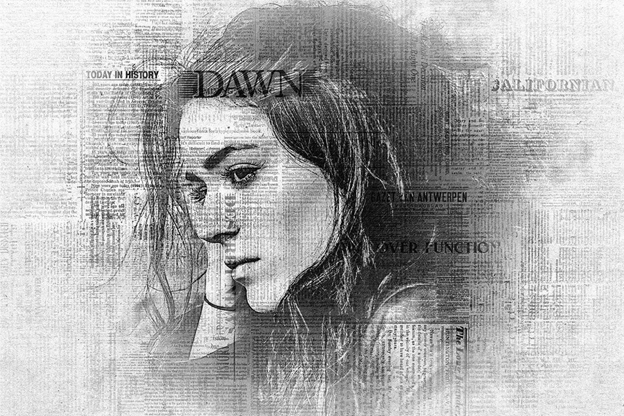 复古旧报纸背景PS图层样式 插件预设 sucaiwan.com