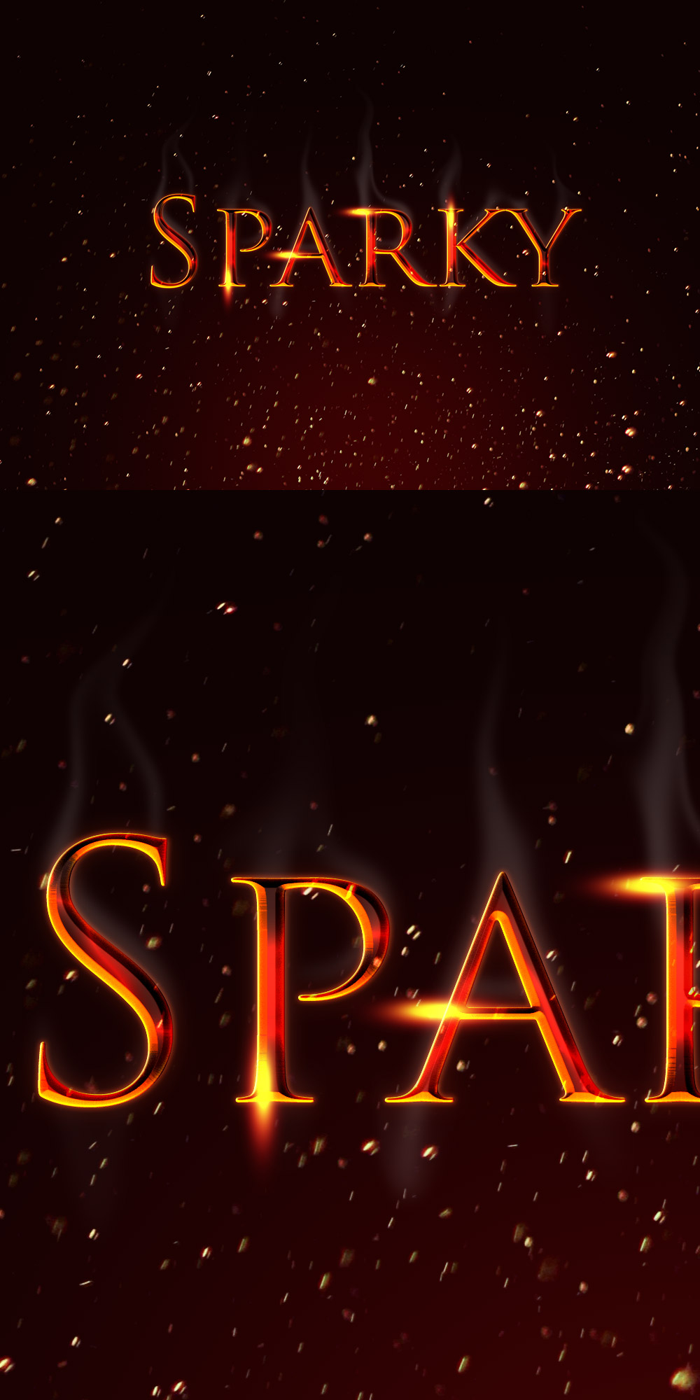 金属火焰高光文字特效PS图层样式 Sparky Text Effect PSD 插件预设 sucaiwan.com