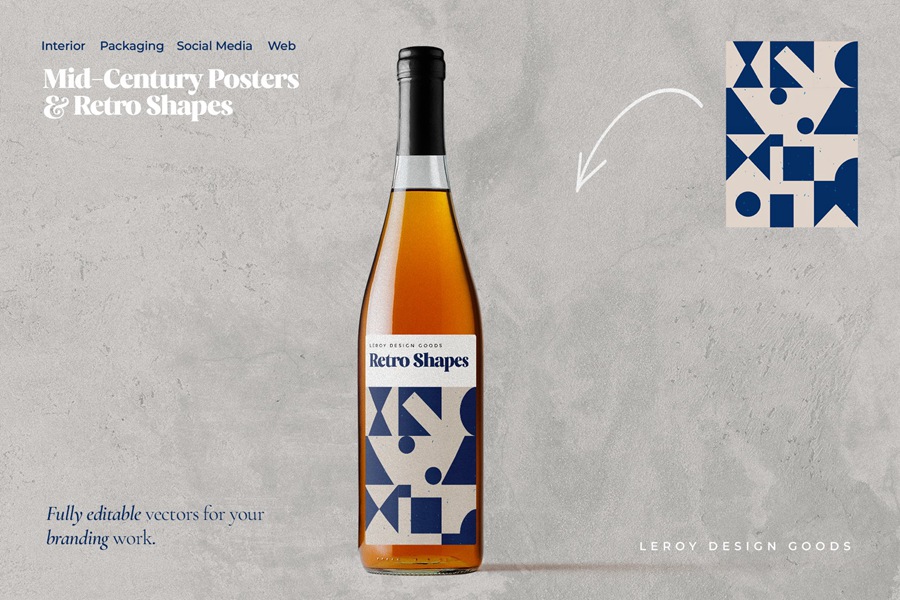 Mid-Century Posters & Retro Shapes 2 中世纪海报复古形状 , sucaiwan.com